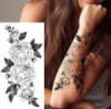 Временное тату водостойкое 3D большое Цветы BK-053 18х9 см