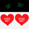 Вінілові наклейки на соски, що світяться, «Kiss Me!» - Садо-мазо