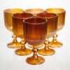 Набор бокалов для вина 6 штук 300 мл на ножке стеклянные Янтарный Yiwu HP-19-210