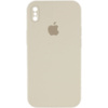 Чохол Silicone Case Square Full Camera Protective (AA) для Apple iPhone XS (5.8«), Бежевий / Antigue White - купити в SmartEra.ua