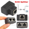 Роз’єм адаптера 8P8C Мережевий розподільник двійник RJ45 Роз’єм розширювача Ethernet 1-на-2