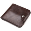 Елегантне портмоне для чоловіків у два складення з натуральної фактурної шкіри 721576 Коричневе