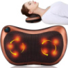 Массажная подушка инфракрасный роликовый массажер для шеи и спины Massage Pillow 19125 коричневая