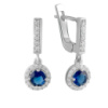 Серебряные серьги CatalogSilver с сапфиром nano (0921501)