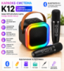 Караоке-система K12 с двумя микрофонами, Bluetooth, черная