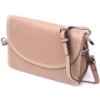 Шкіряна сумка жіноча з напівкруглим клапаном 722257 Бежева