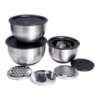 Набор мисок из нержавеющей стали с крышками и терками салатники из нержавейки 3 штуки 2.5 л/2 л/1.5 л LG-02/3PCS