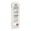 Кабель iKAKU YUANZHUANG charging data cable series for iphone, White, длина 1м, 2,4А, BOX