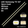 LED підсвітка Samsung TV 43« UN43NU6900 UN43NU6950 UN43RU7200 CY-NN043HGEV6H V8N4-430SM0-R0 AOT-43-NU7100 1шт.