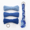 Набор макраме для рукоделия и плетения брелока для ключей и аксессуаров 17.3х3.5см трёхцветный синий
