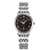 Жіночий класичний годинник Skmei 9272SIBK-S Silver-Black Lady зі сріблястим браслетом та чорним циферблатом