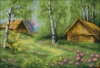 Схема для вышивки Деревянные домики