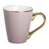 Кружка фарфоровая с золотым ободком и позолоченной ручкой 320 (мл) Кремовая RX-N240624CR