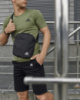 Чоловічий комплект футболка хакі Adidas + Шорти + Барсетка