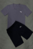 Чоловічий комплект футболка темно-сіра Puma + Шорти