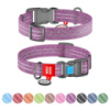 Нашийник для собак із відновленої бавовни WAUDOG Re-cotton з QR паспортом, світловідбиваючий, пластиковий фастекс, Ш 25 мм, Дов 37-58 см фіолетовий