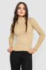 Водолазка жіноча в рубчик, колір бежевий, 214R91306