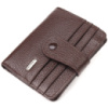 Компактний гаманець для чоловіків з натуральної зернистої шкіри 721686 Коричневий