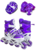 Комплект роликовые коньки раздвижные Scale Sports с шлемом и защитой S (31-34) Фиолетовый