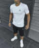 Чоловічий комплект Jordan футболка біла + шорти
