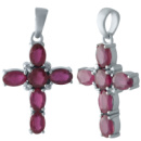 Серебряный крестик CatalogSilver с рубином 4.079ct (2013099)