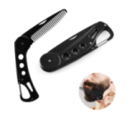 Складаний металевий гребінець для вусів і бороди, сталь, карабін.