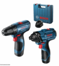 Професійний набір акумуляторного інструменту Bosch GSR 120-LI + GDR 120-LI : з АКБ 12V 2 Ah-2 шт, дриль-шурупокрут, гайкокрут