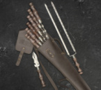 Набір шампурів для приготування їжі на природі «Асгард» в темно коричневому шкіряному кейсі