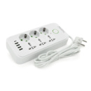 Сетевой фильтр F07U, 6 розеток (3 EU+3 Universal) + 4 USB + 1PD, кнопка включения с индикатором, 2 м, 3х0,75мм, 2500W, White, Box