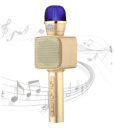 Бездротовий Bluetooth караоке мікрофон NBZ Magic Karaoke YS-68 LED 2 динаміка з мембраною низьких частот Gold