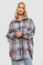 Рубашка женская в клетку, цвет серо-синий, 257R505