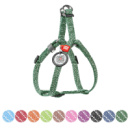 Шлея для котів та дрібних порід собак з відновленої бавовни WAUDOG Re-cotton з QR паспортом, світловідбиваюча, пластиковий фастекс, XS, Ш 10 мм, A=B