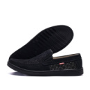 Літні шкіряні мокасини Levis перфорація колір  чорний