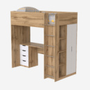 Кровать-чердак детская Art in Head Binky ДЮС33 1932x1800x1000 Дуб крафт золотой и Белый супермат (МДФ) (BK03120020000)