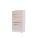 Кухонный модуль на 3 ящика Эверест Эко 400 ясень шимо светлый/белый (без столешницы) 40х46х82 см (DTM-2784)