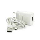 Набор СЗУ 110-240V HOCO C72A+ кабель Type-C, 1xUSB, 2.4A, кабель 1м, White, Blister