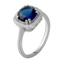 Серебряное кольцо CatalogSilver с сапфиром nano 1.741ct, вес изделия 2,64 гр (2006923) 17.5 размер