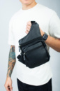 Сумка-слинг із натуральної шкіри, сумка через плече чоловіча SL017 (чорна)