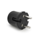 Вилка VIKO без заземления (mimoza) 7.5А 260V, Black. ПВХ