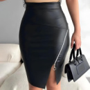 Спідниця з екошкіри до коліна «Dakota» оптом | Батал