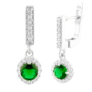 Серебряные серьги CatalogSilver с изумрудом nano 1.45ct (1503690)