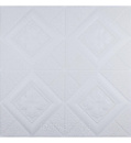 Самоклеюча декоративна 3D панель біла вишиванка 700x700x5 мм