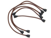 Комплект високовольтних проводів для автомобілю  АЗЛК 2141 з мідним коричневим проводом перерізом 0,75 мм.кв, з латуними наконечниками та захистними ковпачками EPDM