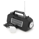 Переносной фонарь EP-519 + Solar, Функции: PowerBank, FM радіо, USB/TF, Bluetooth, АКБ 1800mAh, 1 выносная лампочка 1W, 244x193x50мм, Black, Box