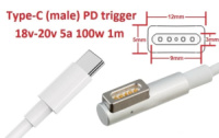 Переходник для блока питания MagSafe 1 (for Apple) 18.5v 4.6a 85w 1.7m з USB Type-C (male) Power Delivery PD тригер (A class) 1 день гар.