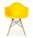 Пластиковое кресло на деревянных ножках Тауэр Вуд, цвет желтый