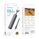 Хаб USB Borofone DH12 4-в-1 Type-C to USB3.0*4(L=0.2M)