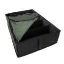 Текстильный кофр для хранения вещей на 4 отдела 50*35*14 см (со съемными перегородками) ORGANIZE (черный)