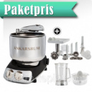 Кухонный процессор Ankarsrum АКМ6220BC De Luxe тестомесильная машина, черный глянцевый