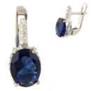 Серебряные серьги CatalogSilver с сапфиром nano 3.203ct (1230305)